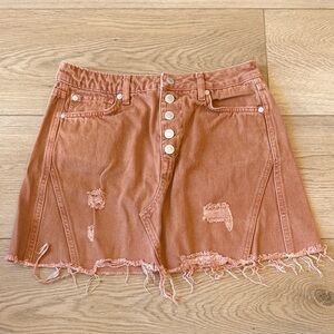 We The Free Copper Denim Skirt